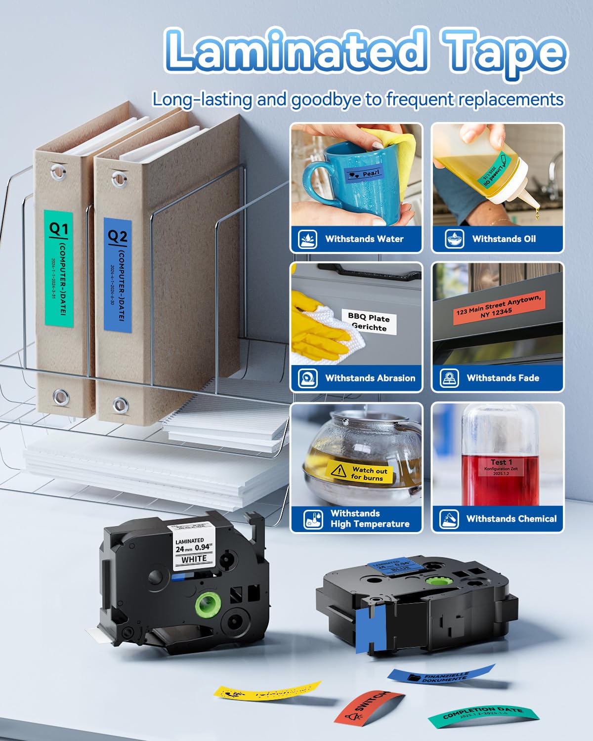 petitboutdepapierです Ptouch Tapes COLORTY Label Maker Tape 24mm Black On Clear