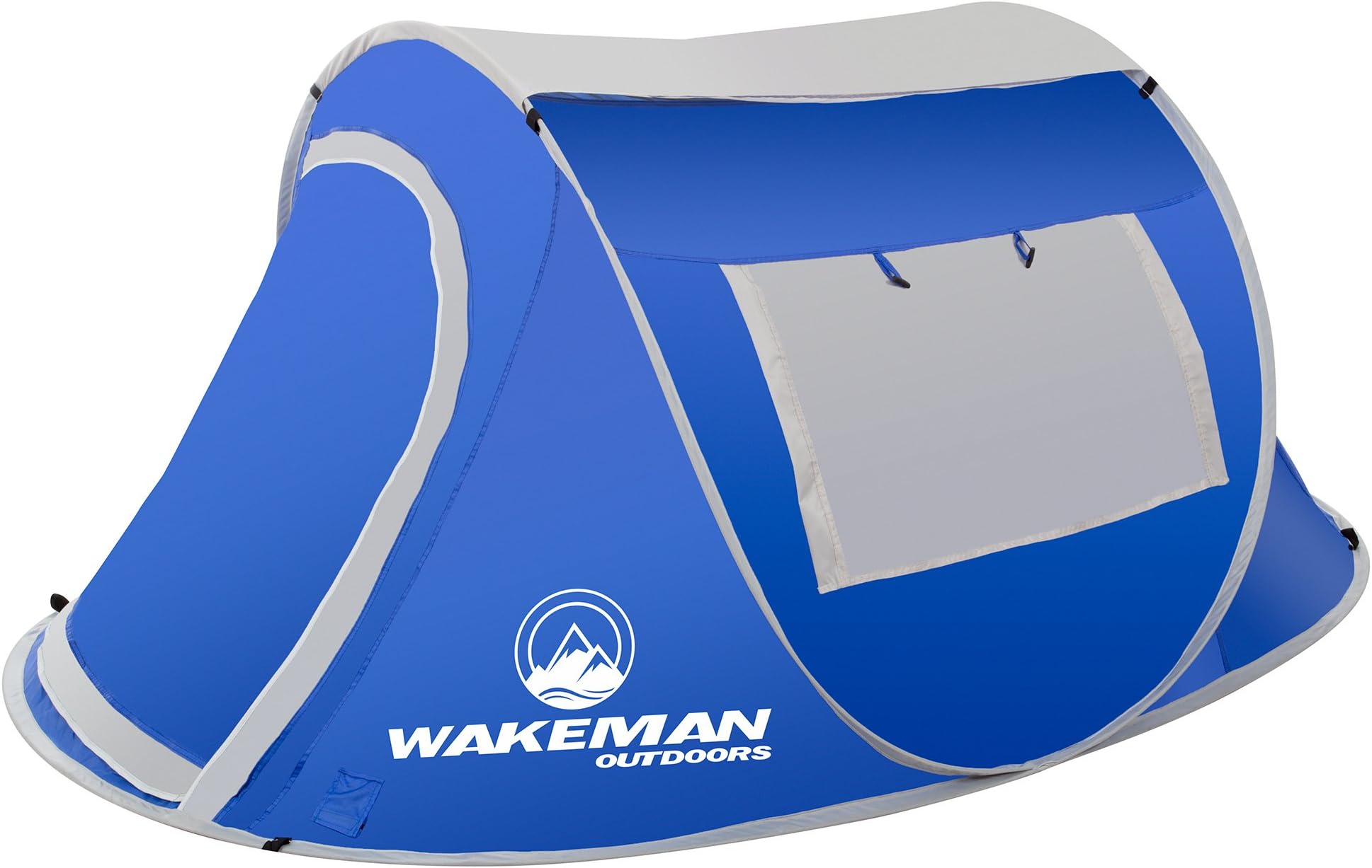2 Person Pop Up Tent with Dual-Layer Door and Carry Bag - Water-Resistant Tent for Camping, Hiking, or Beach Use by Wakeman Outdoors