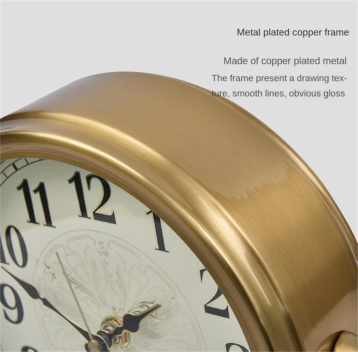 Mantel Clock Desk Clock Creative Table Clock with Marble Base Home Decoration Silent Non Ticking Clock Battery Operated Table Clock for Mantlepiece (Gold2 32x9x19cm)
