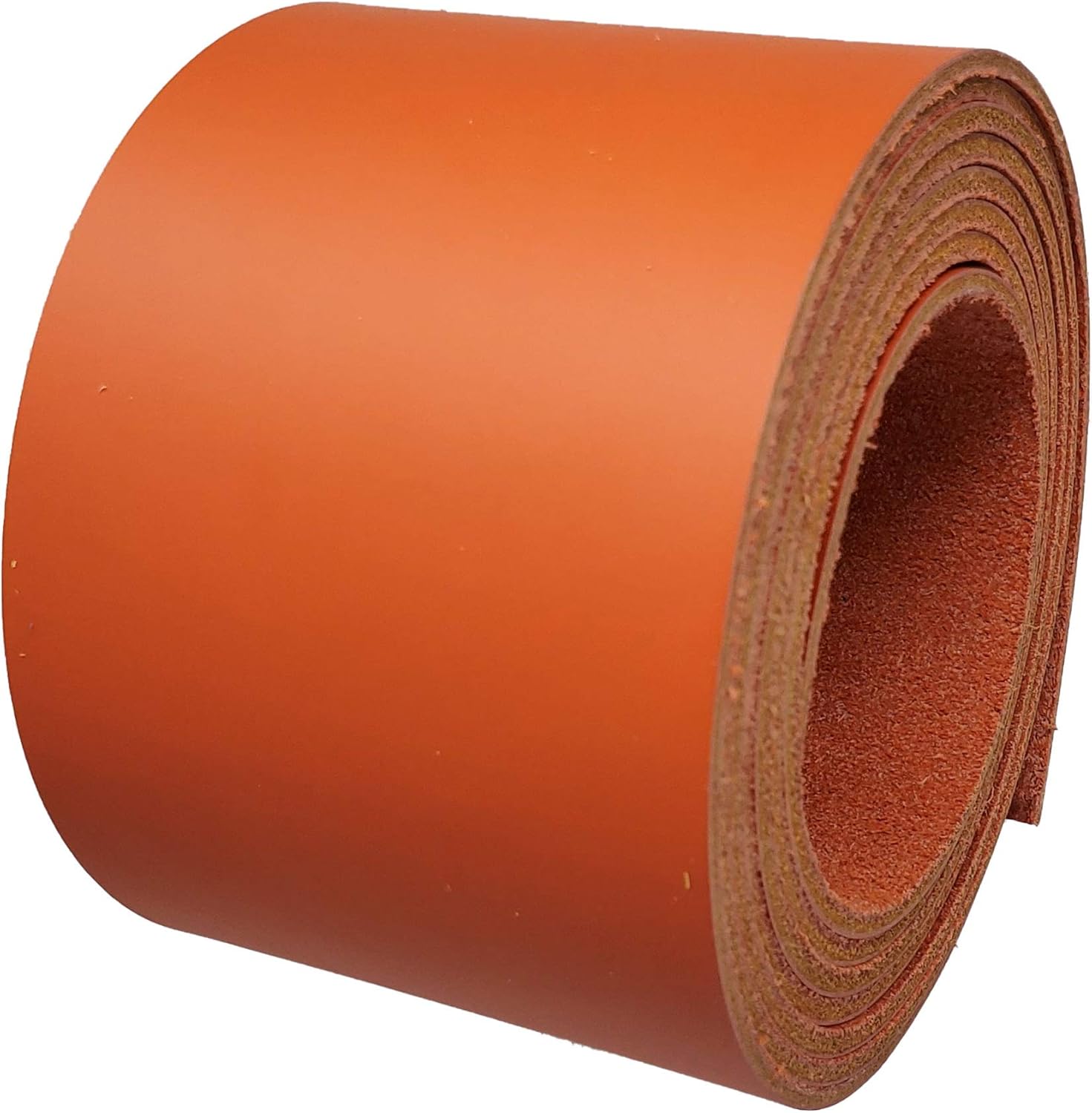 3 Inch Leather Strips 48 Inch Long - 6-7 oz (2.4-2.8 mm) Latigo Leather Strips Great for Belts, Collars,Leather Craft - Made in USA by Pitka Leather (Orange)