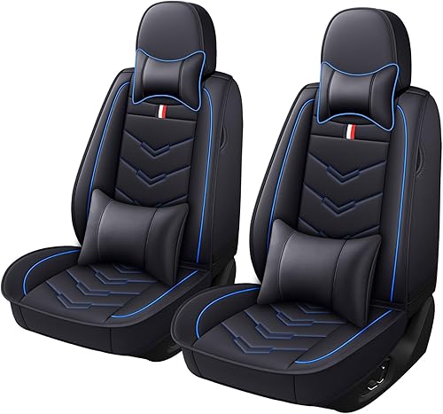 Axflong Juego completo de fundas de asiento de vehículo, 2 asientos, para Ford Mustang 2003-2022, de cuero impermeable, protectores de asiento,
