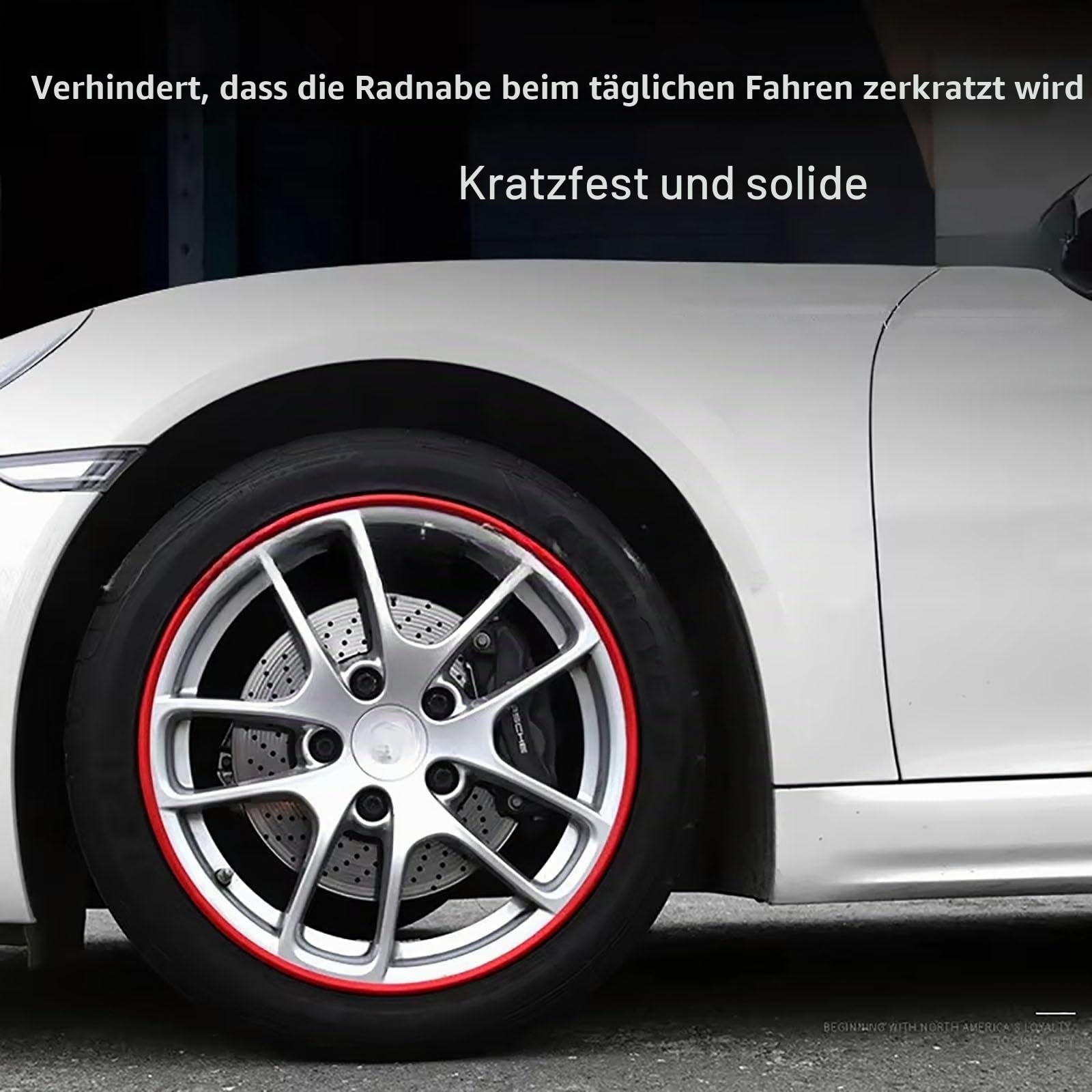 4-teiliger Felgenschutzring, Nabenschutzring (allgemein: 16–21 Zoll), Nylon | Kollisionsschutz, Kratzfest, Fällt Nicht Leicht Ab, 4 Farben Erhältlich, Autozubehör-Dekoration,17inch,Black