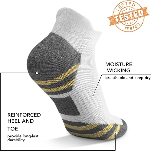 Miniatura 4 de 5 pares de calcetines de compresión de cobre para mujeres y hombres, calcetines de tobillo para fascitis plantar con soporte de arco para atletismo