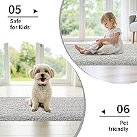 Vista 61 de Alfombra de inodoro blanca 22x24, antideslizante, esponjosa, alfombra de piso para baño en forma de U, lavable, alfombra de contorno para inodoro