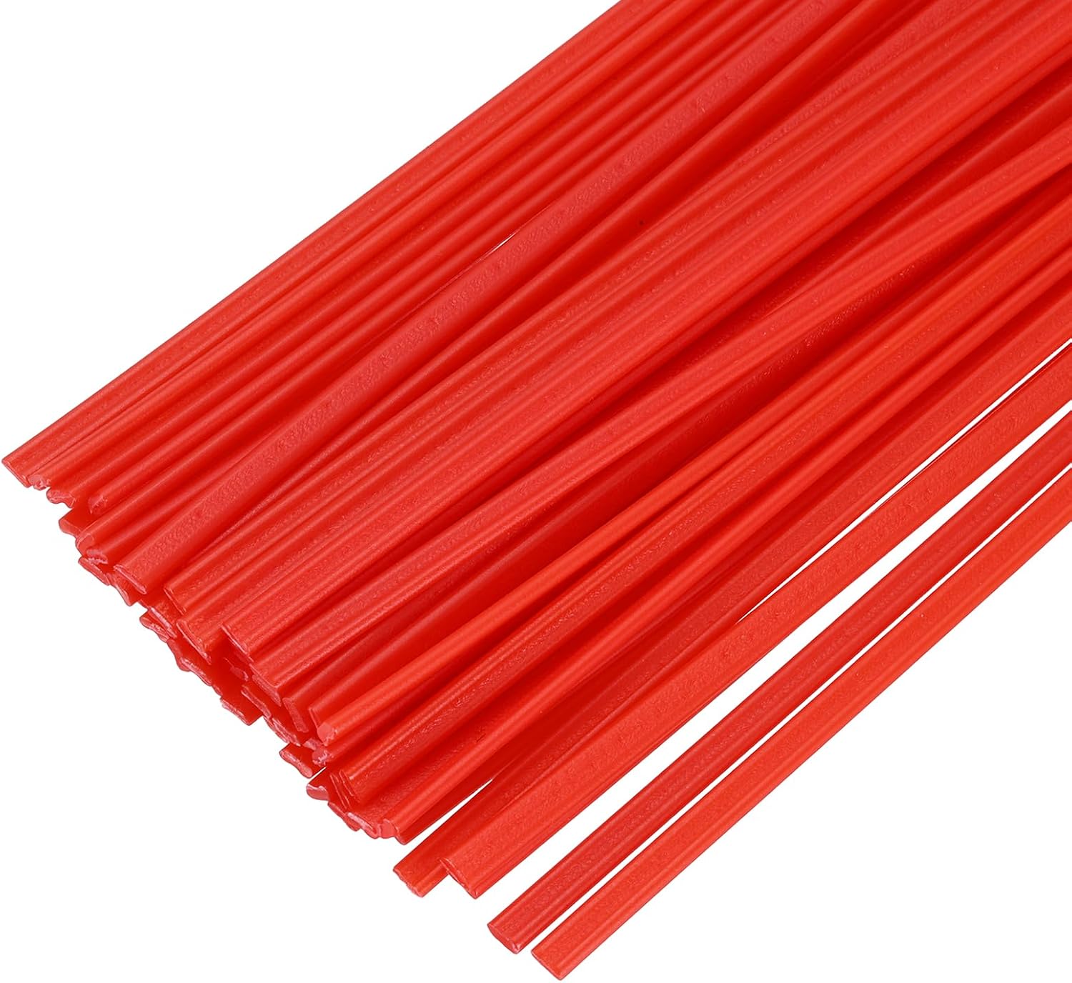 MECCANIXITY 50pcs 8 Inch Plastic Welding Rods PE Welding Strips Welder Rods for Plastic Welder, Car Bumper, Kayak Repair, Red
