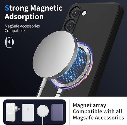 Miniatura 4 de Funda magnética para Samsung Galaxy S22 Ultra, [prueba de caídas de grado militar] Funda de silicona delgada antiarañazos para Galaxy S22 Ultra