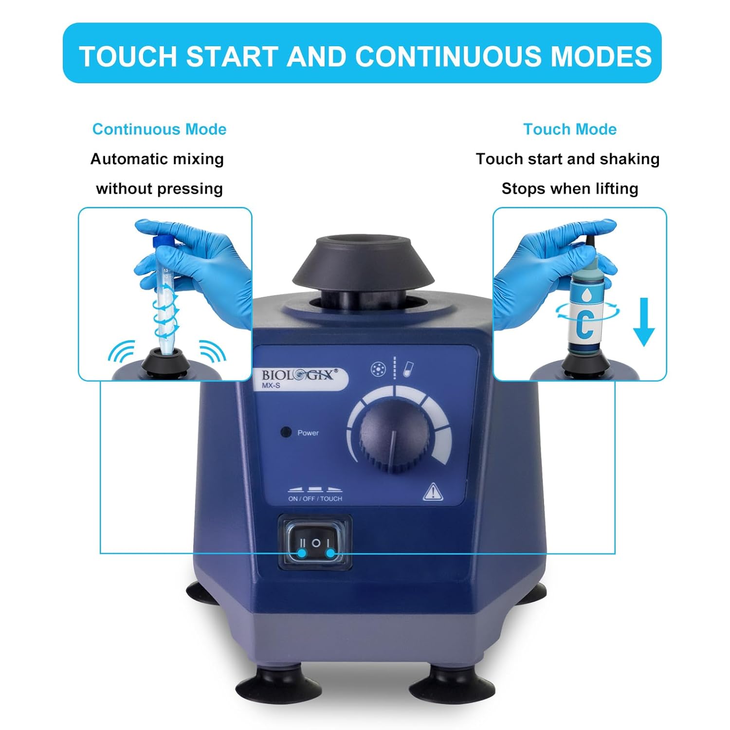 Laboratory Vortex Mixer, Lab Vortex Shakers Touch & Continuous Function, 0-3000rpm Stepless Speed Adjustable, Acrylic Paints Ink