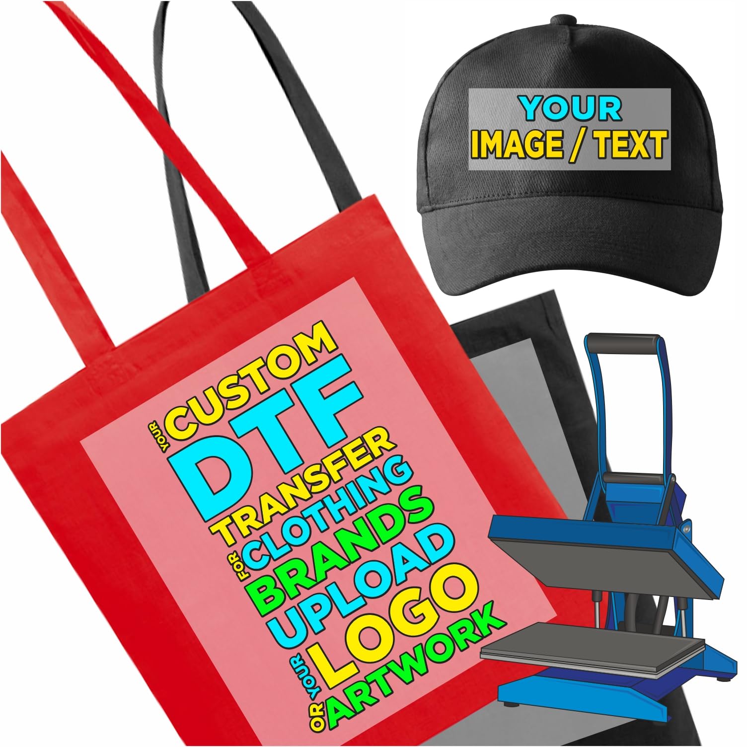 Custom DTF Transfer for Clothing Brands – Upload Your Logo or Artwork | Heat Press Preferred, Iron-On Compatible | for T-Shirts, Hoodies, Hats, Bags & More — image 1