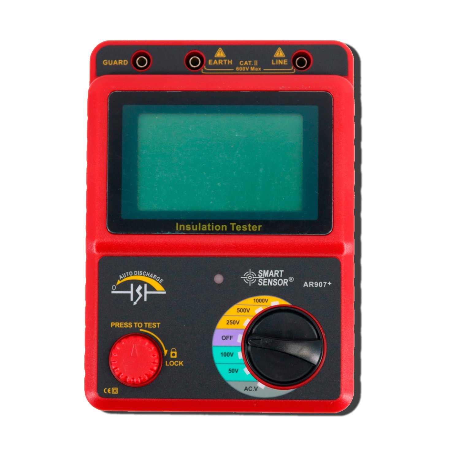 CUDTAPI Portable Digital High Precision 100~2500V Digital High Voltage Insulation Resistance Tester Megohmmeter Ohm Meter AR907A