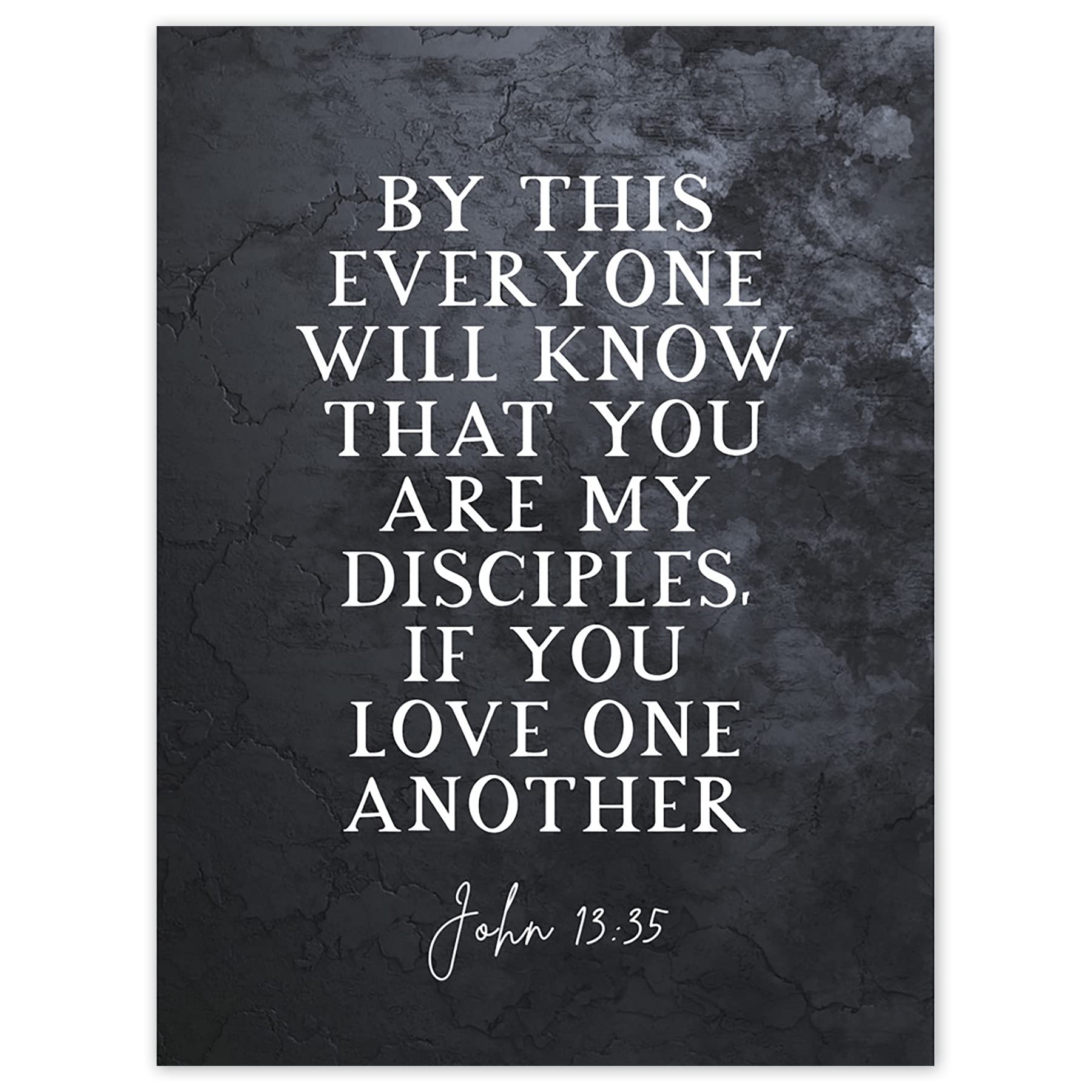 Artery8 John 13:35 My disciples Love One Another Christian Bible Verse Quote Scripture Typography Art Print Canvas Premium Wall Decor Poster Mural