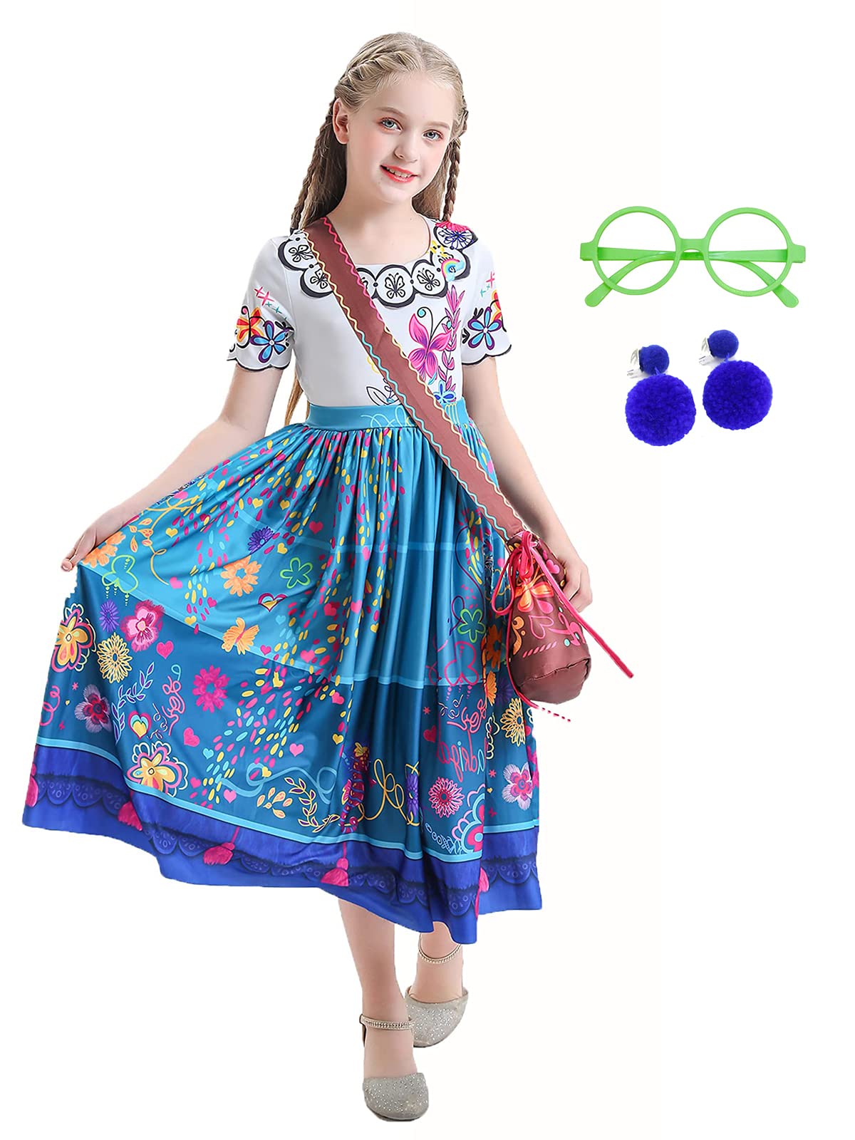 Cosplay Dress Up Outfit For Girls Mirabel Dress Halloween Pretend Play Princess Fancy Dresses