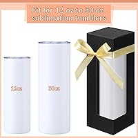 Vista 3 de PerKoop 36 cajas de regalo con cinta para vasos de sublimación, cajas de exposición transparentes de 12 onzas, 20 onzas, 30 onzas, prensa de calor