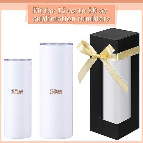 Miniatura 3 de PerKoop 36 cajas de regalo con cinta para vasos de sublimación, cajas de exposición transparentes de 12 onzas, 20 onzas, 30 onzas, prensa de calor