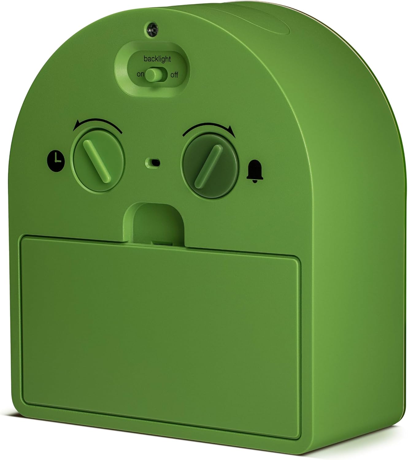 Braun Classic Analogue Alarm Clock with Snooze and Continuous Backlight, Quiet Quartz Movement, Easy to Read Dial, Crescendo Beep Alarm in Green, Model BC22GN.