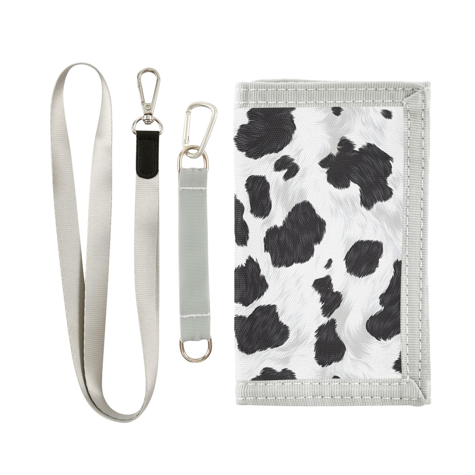 ALAZA Kids Wallets for Boys Girls Toddler Trifold Wallet Children Small Cow Print Pattern with Zipper Coin Pocket