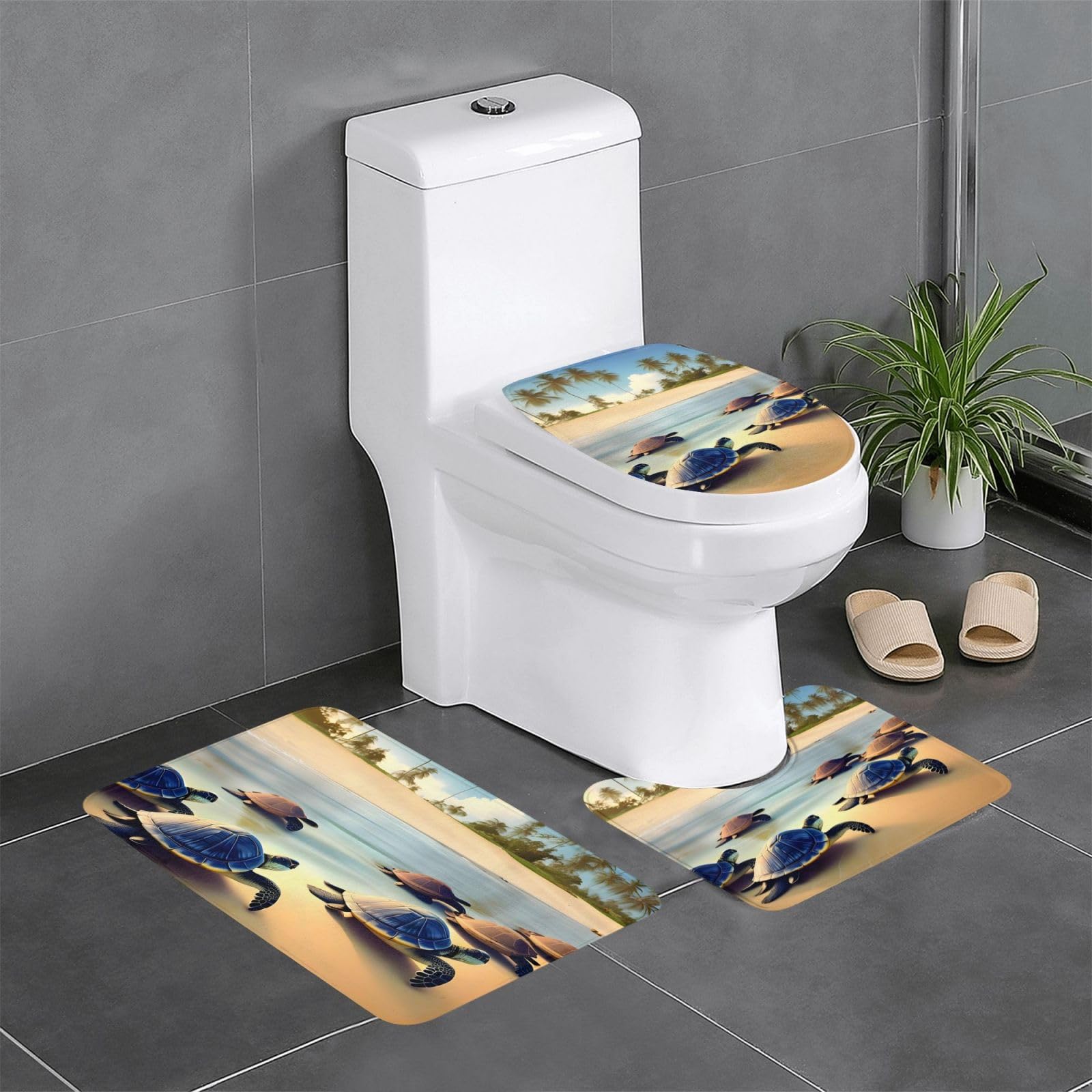 Tapis de salle de bain antidérapants lot de 3 pour éviter les glissades