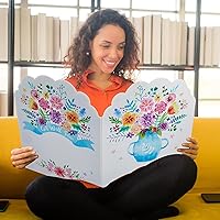 Vista 6 de Fulmoon Tarjetas de plástico con sobres, tarjetas de condolencias de temática floral jumbo con sobre blanco en blanco, extra grandes, 24.8 x 16