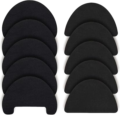 10-Pack Toe Guards for Shoes - Black Shoe Repair Patches, Crease Protectors for Sneakers, Trainer Toe Protector Patch for Hole Prevention, Self-Adhesive Shoe Toe Hole Protector for Athletic Footwear