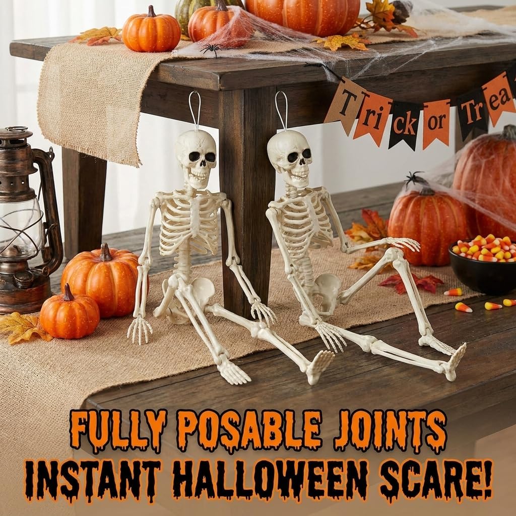 Hanging Small Skeletons for Halloween Decorations: 2PCS 16Inches