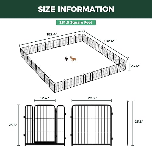 Miniatura 106 de FXW Rollick - Corralito para perros para patio, campamento con casa rodante, patentado, 50 pulgadas, 8 paneles