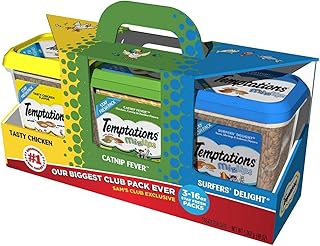 Temptations Temptations Cat Treat Tasty Chicken Flavor,Catnip Fever,Surfers Delight Flavors,Variety Pack 3 X 16 Ounce Total Net Wt 48 Ounce , 48 Ounce