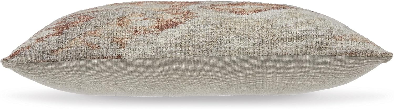 Signature Design by Ashley Aprover Contemporary Indoor Ikat 22 x 14 Inches Pillow with Zipper Closure, Red & Light Gray