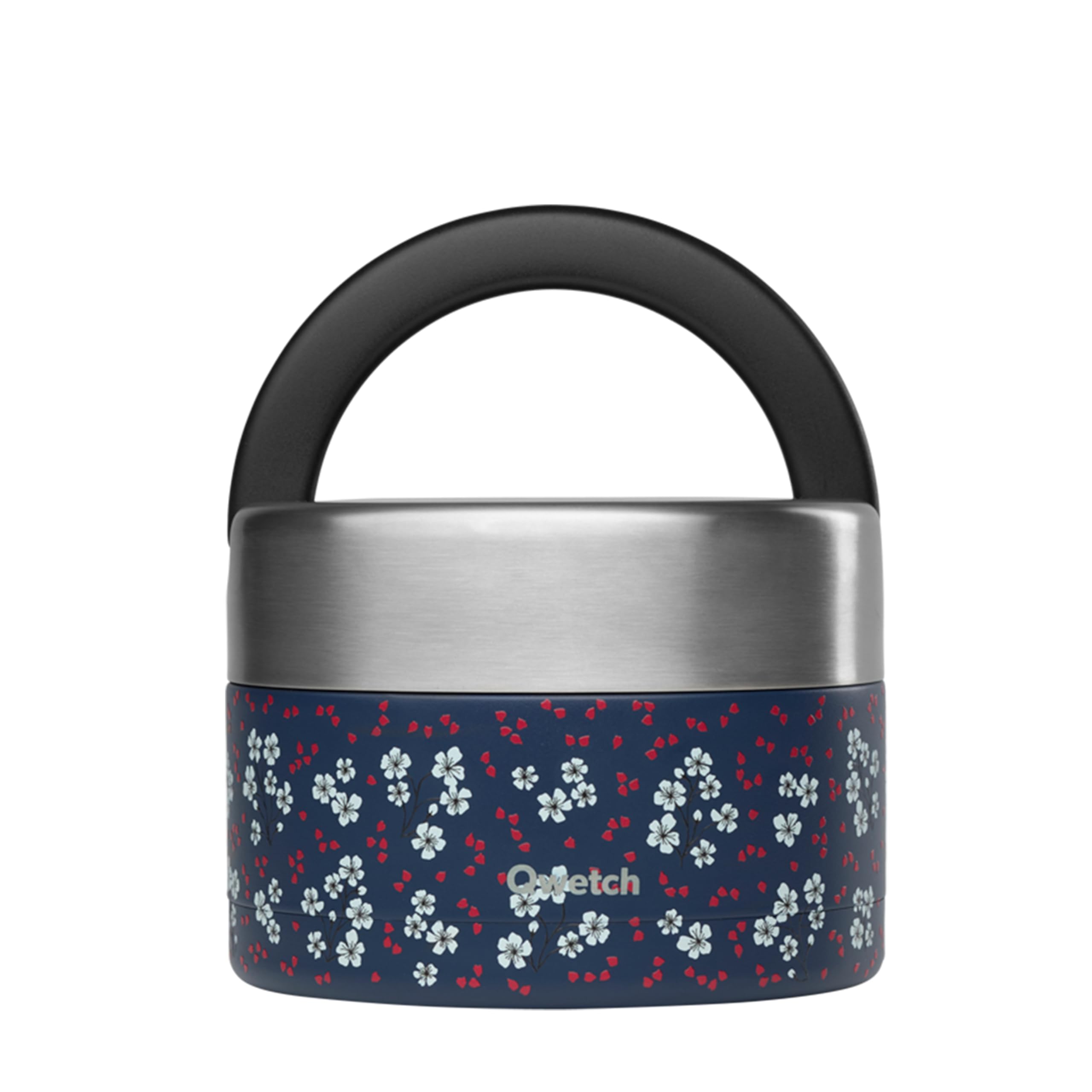QWETCH - Thermobehälter für Essen mit Griff - 650ml Hanami Blau - Lunchbox Edelstahl Isotherm - 5h Heiß & 7h Kalt - Auslaufsicher & BPA-frei