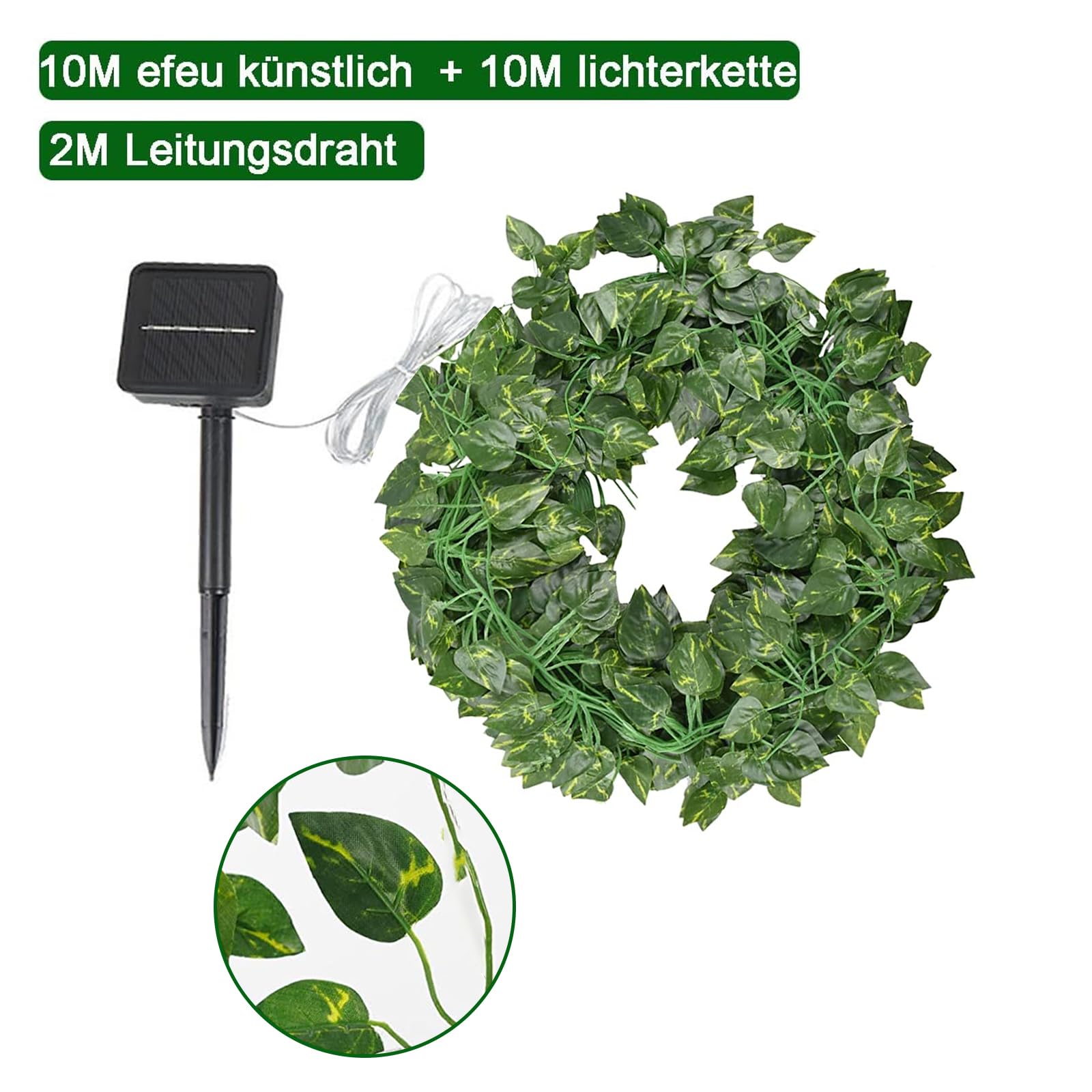 Ghirlanda Luminosa Edera Con Luci LED - 5 Metri, 50 Luci, Telecomando - Foto 9