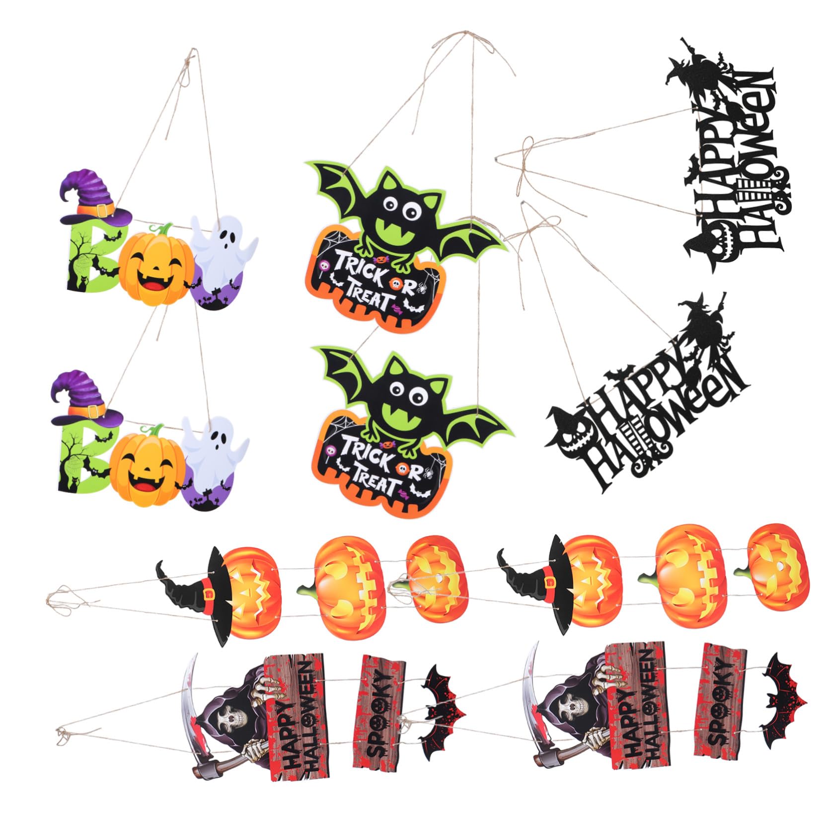 Lot de décorations Halloween suspendues pour intérieur et porte entrée