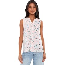 NYDQL, Womens, Sleeveless Pintuck Blouse, Jubilee, Small