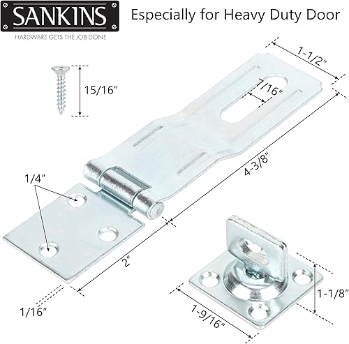 Miniatura 2 de Cerrojos de seguridad de grapas giratorias de 4-12 pulgadas, cierres de cerrojo de puerta de puerta, cierre de cierre de seguridad con perilla