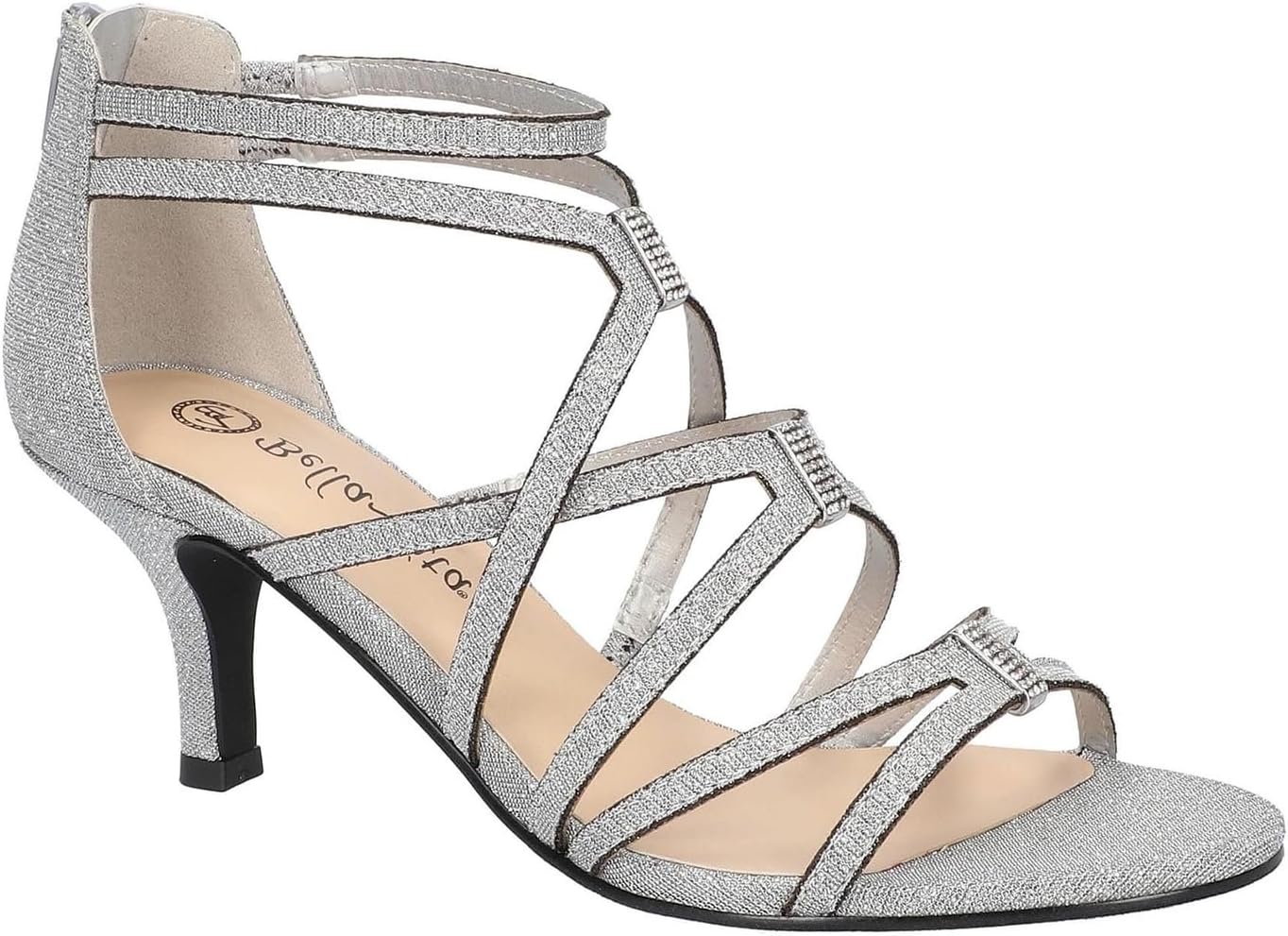 Bella Vita Womens Karlette Embellished Gladiator Sandals Silver 7.5 Medium (B,M)