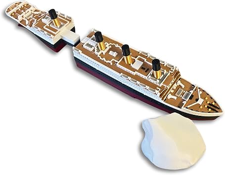 Split-Apart Color Titanic Pool and Bath Boat Realistic RMS Titanic Model That Breaks in Two Educational Ship Toy for Kids Titanic Cake Decoration Detailed Titanic Figurine and Display Model