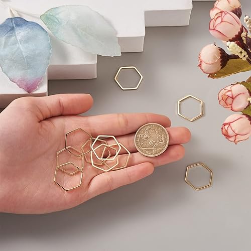 Vista 143 de FASHEWELRY Anillos de acero inoxidable 70cs con eslabones de corazón, 4 tamaños, de metal con forma de corazón, bisel abierto, conectores