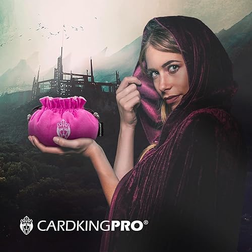 Miniatura 2 de CardKingPro Immense - Bolsas de dados con bolsillos, color rosa, capacidad para más de 150 dados, ideales para acaparadores de dados diseño patentado