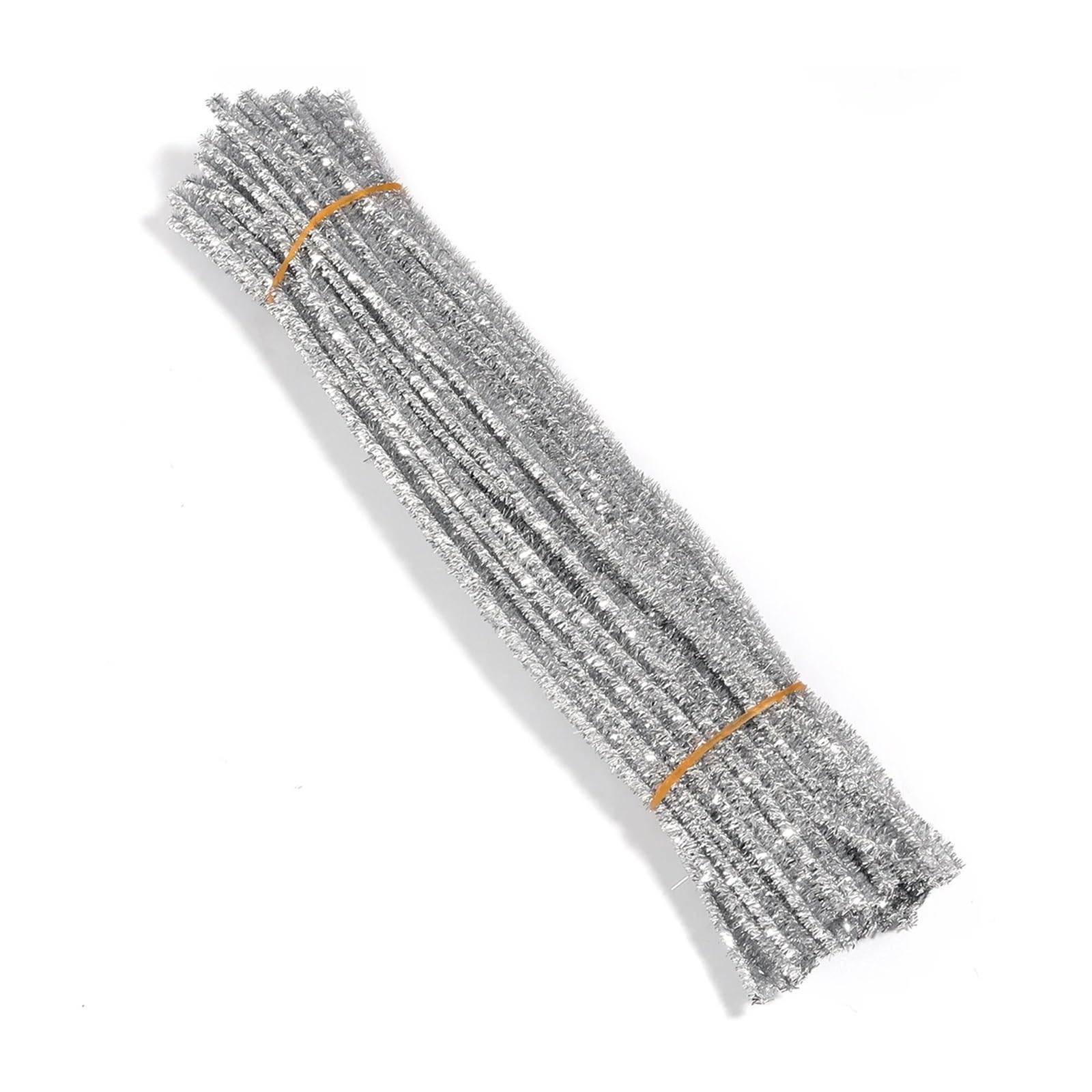 TGDGFKIAS Cure-pipes pour loisirs créatifs, Cure-pipes tiges chenille 30 cm paquet de 100 fournitures d'artisanat multicolores(Silver Flash)