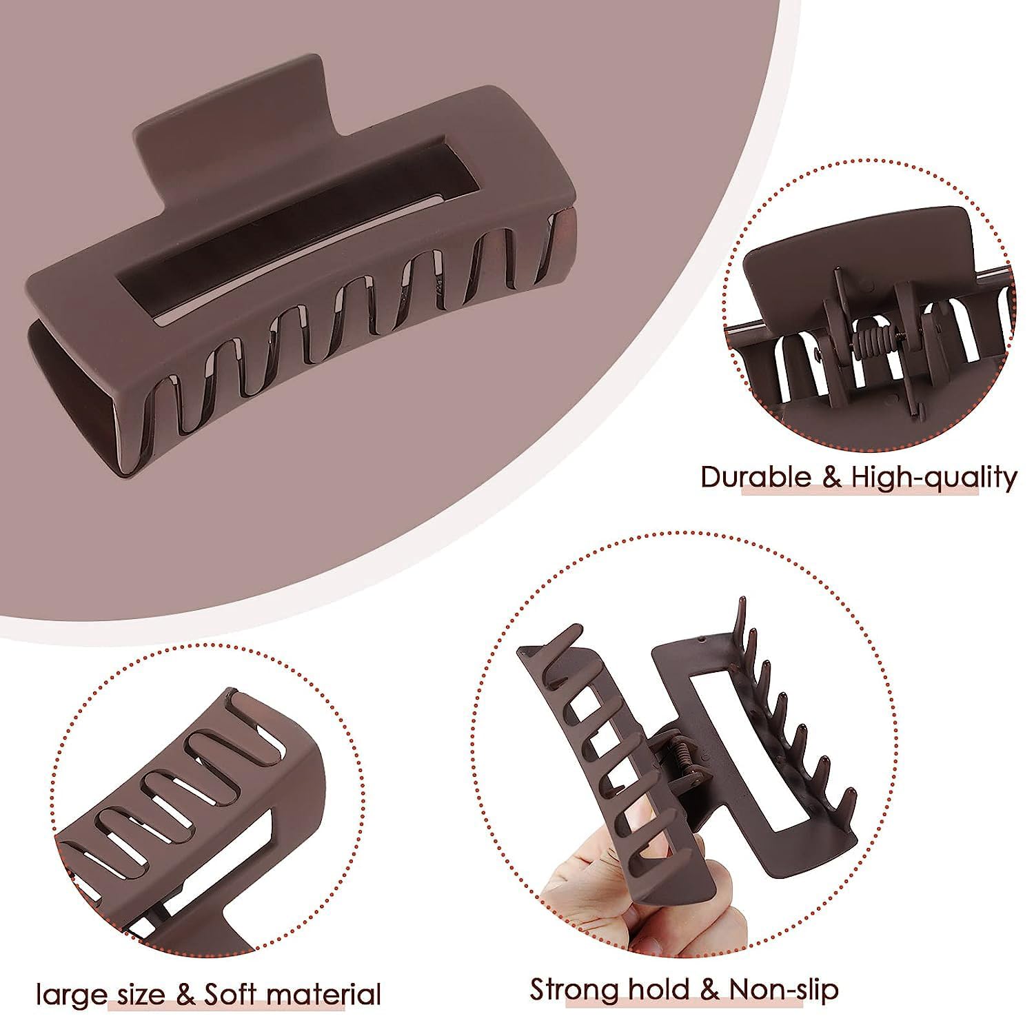 ANNA CREATIONS 3 Pcs Korean Large Matte Hair Claw Clips for Thick Hair 10.4cm Premium Strong Hold Long Thin Thick Hair Clips Fashion Big Hairclip Hair Accessories Clutches Women and Girls - Image 4 thumbnail