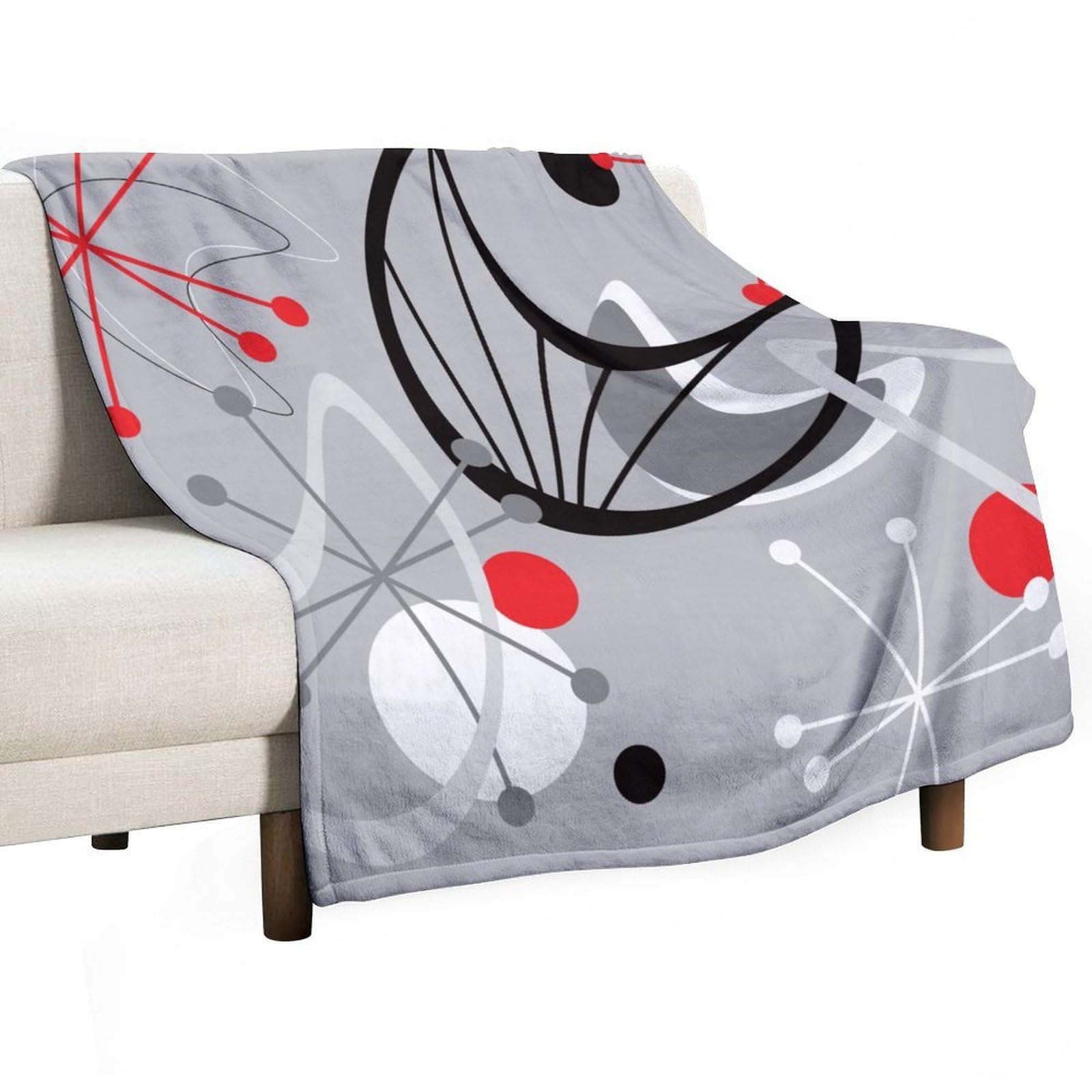 BenYaSong Mid Century Blanket Mid Century Modern 1950 Style Vintage Retro Atomic Style Print Decor Bedding Blanket Gifts for Boys Girls Kids Adult Men Women 60"x80"