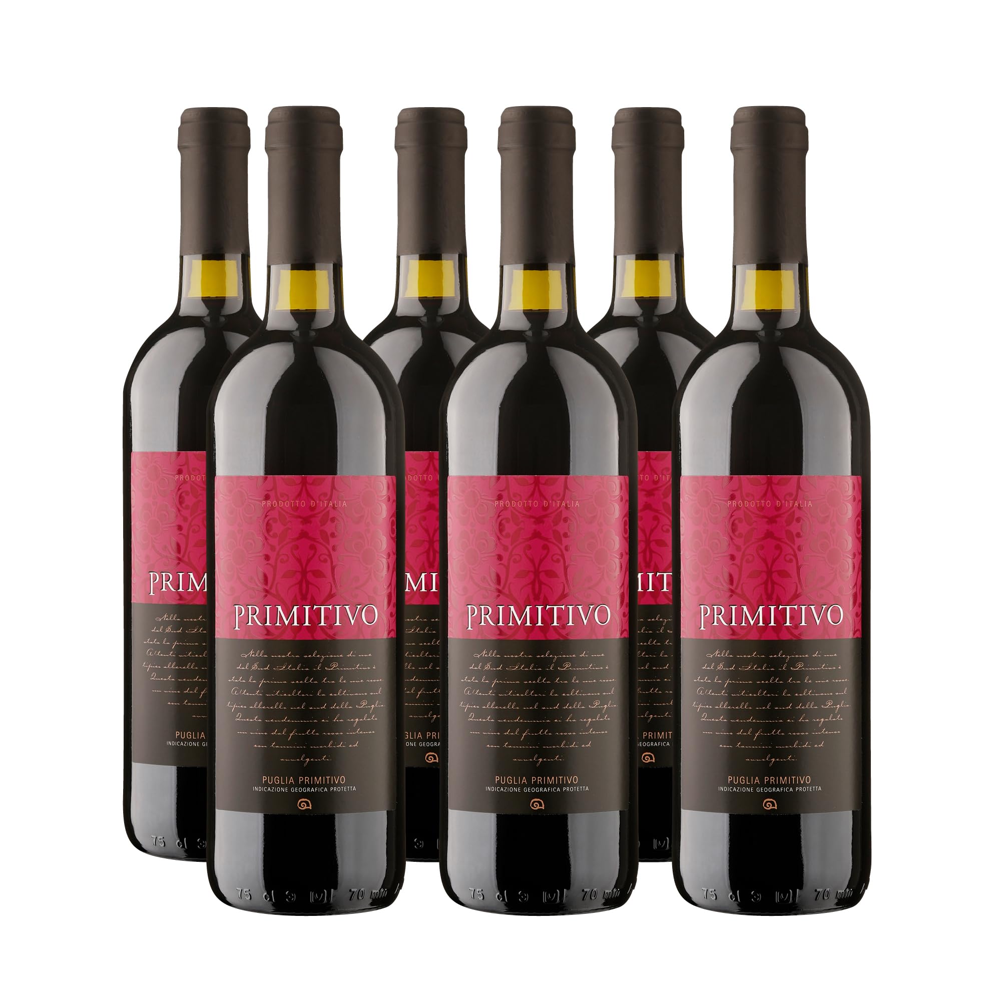DELINAT Primitivo Puglia 2022 – Italienischer Bio-Rotwein halbtrocken | Sortenreiner Primitivo aus Apulien, fruchtig & säurearm - Veganer Premiumwein 6 x 0,75l