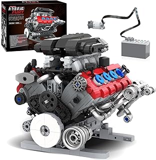 Jeu de Construction de Moteur V8, kit de modèle pour Adultes, modèle Miniature de Moteur V8 MOC avec Moteur, Exposition, décoration de Maison et de Bureau, 1189 pièces