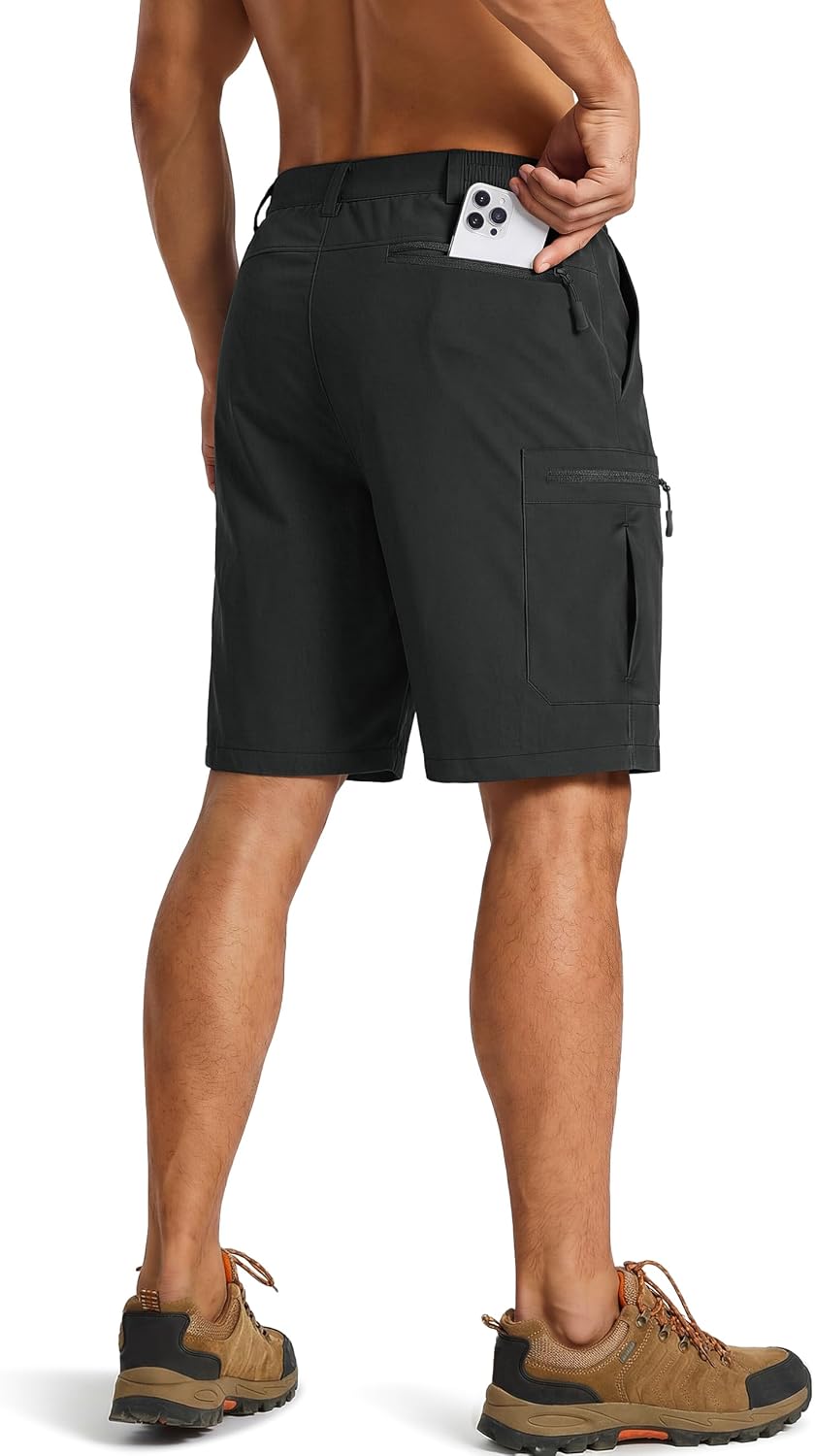 TACVASEN Men's Hiking Cargo Shorts 9" Quick Dry Lightweight Water Resistant Shorts Casual Golf Work with 5 Pockets