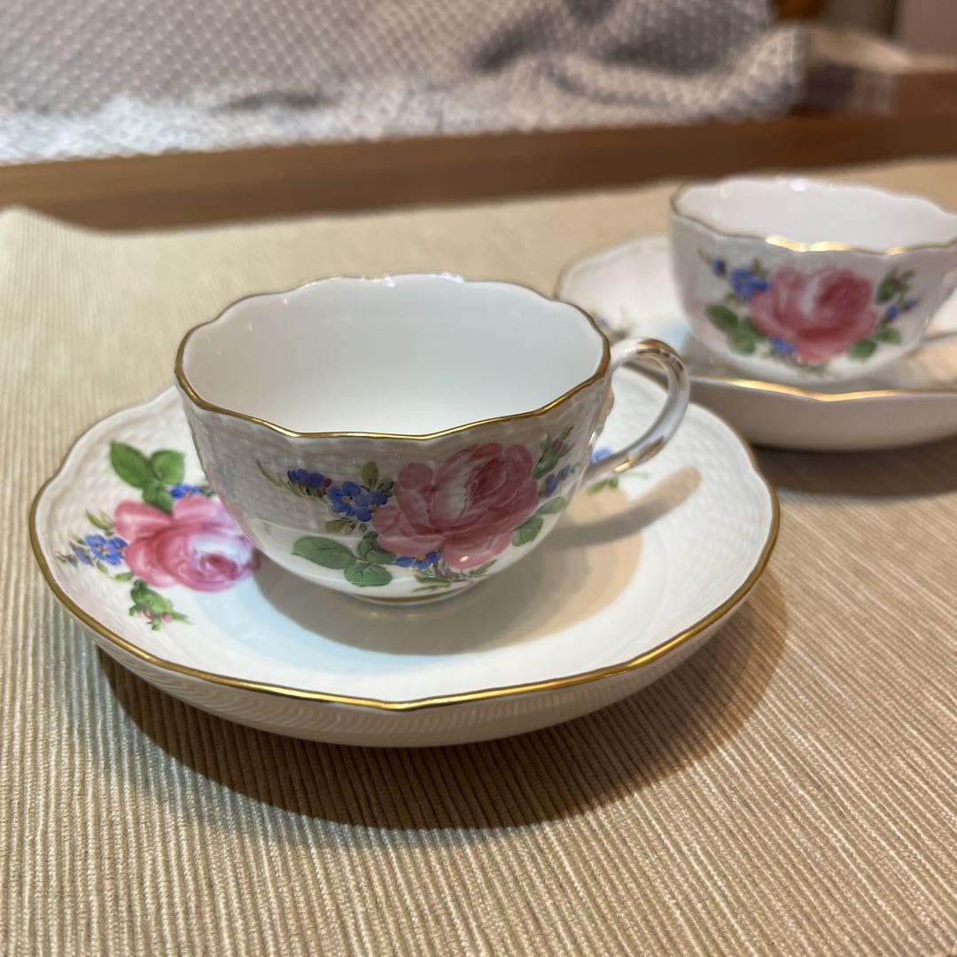 Amazon | マイセンローズ薔薇バラと忘れな草カップ&ソーサー2客セット 
