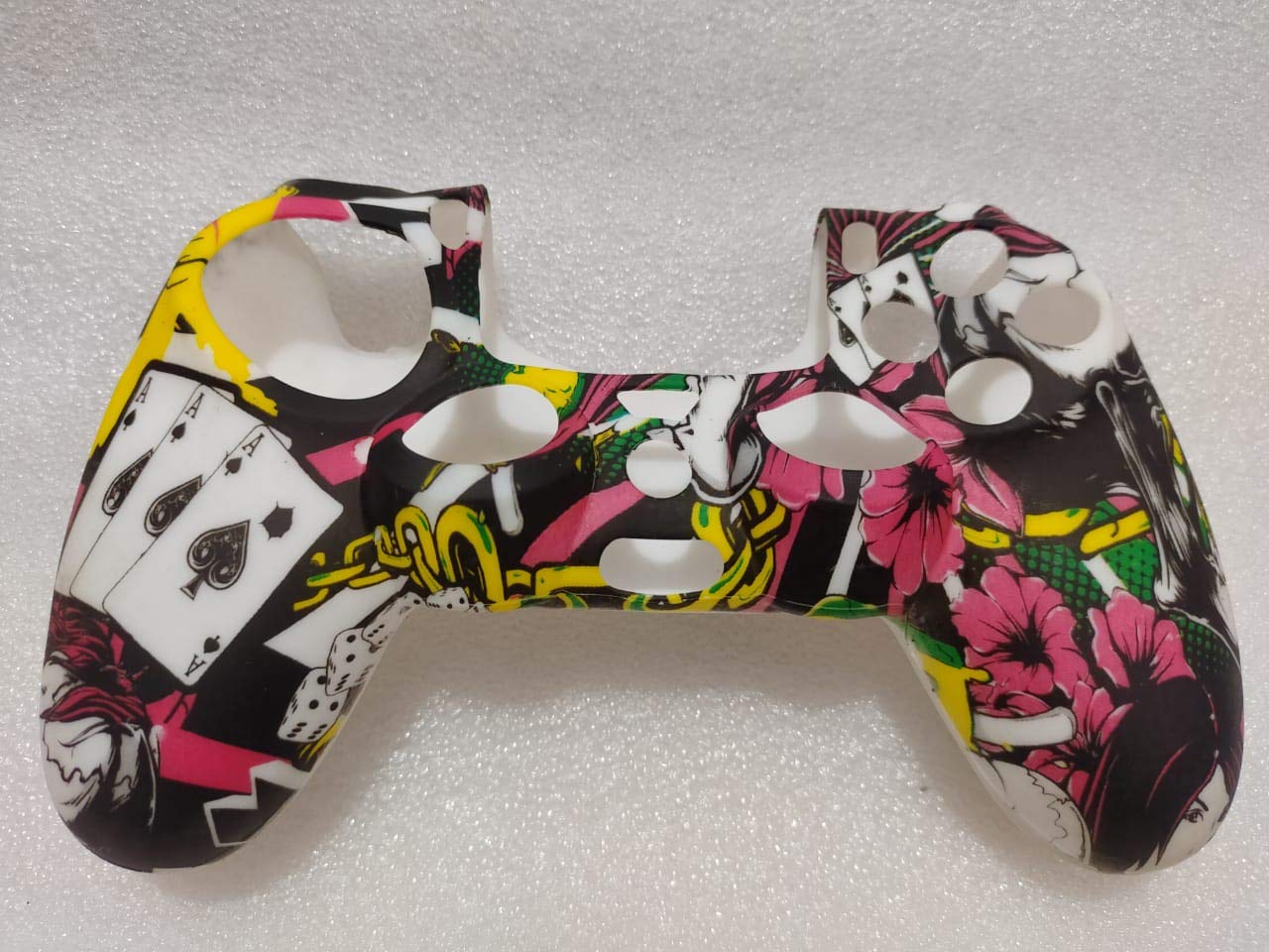 GSH PS4 Controller Silicone Cover Skins, DualShock 4 Protector Case Accessories Set for PlayStation 4/PS4 Slim/PS4 Pro Wireless/Wired Gamepad (Funky Print 5)-image-16