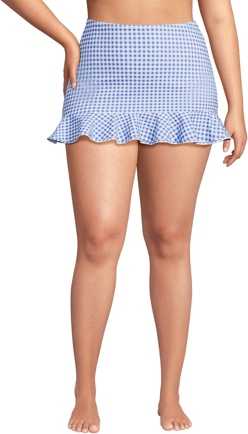 Lands' End Women's Ruffle Hem Mini Swim Skirt