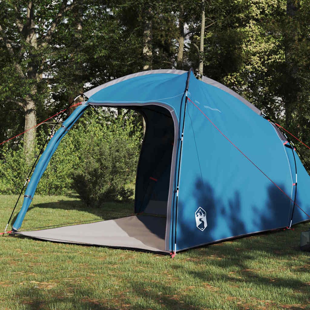 Tenda da campeggio per 2 persone, in taffetà, 370 x 230 x 185 cm, grande tenda di gruppo per estate, campeggio, giardino e terrazza, antivento, grigio e arancione