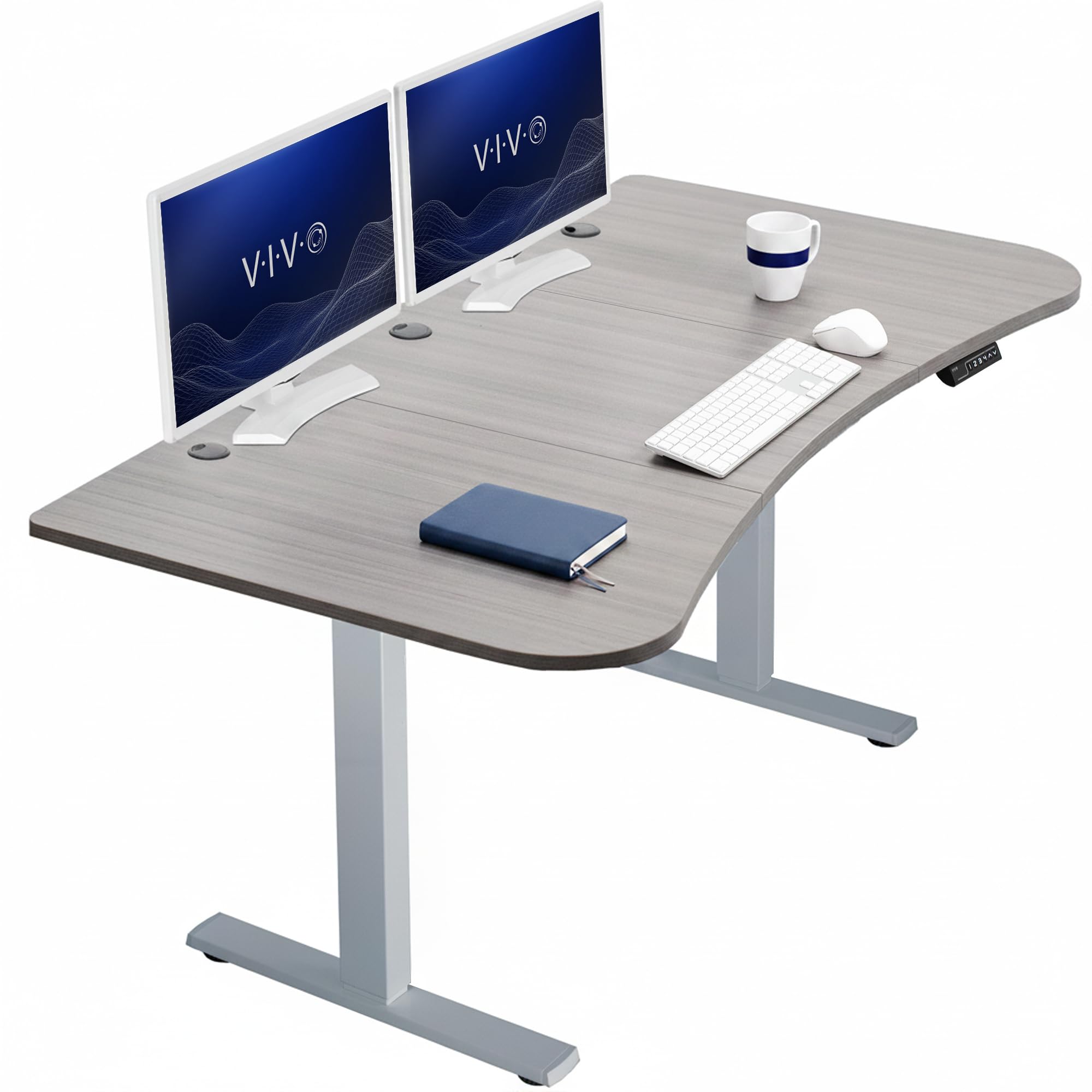 VIVO Dark Gray 63 x 32 in Standing Desk, DESK-KIT-1G1G