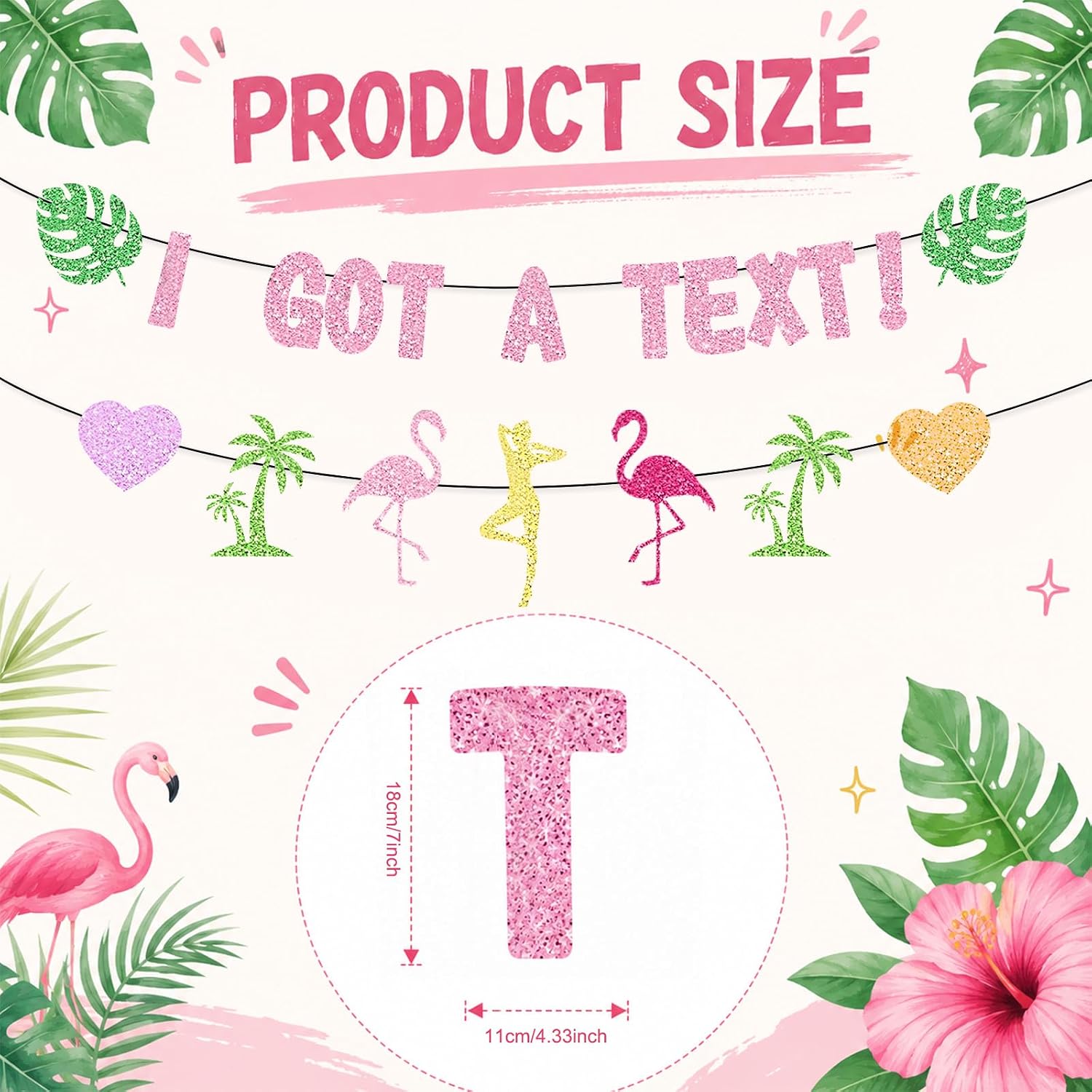 I Got a Text Banner - Love Villa Island Themed Party Decorations, Glitter Banner, Island Party Supplies for Bachelorette Decorations