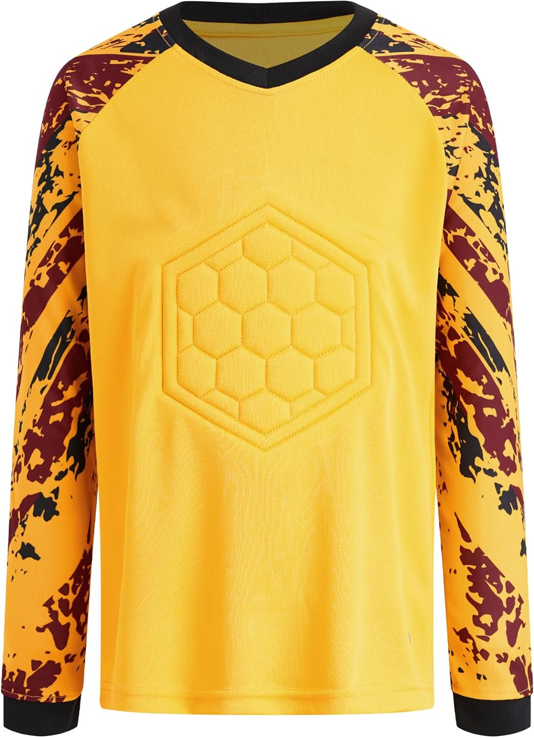 Linjinx Boys Youth Soccer Goalie Jersey Padded Protection Goalkeeper Shirt for Football Competition & Practice