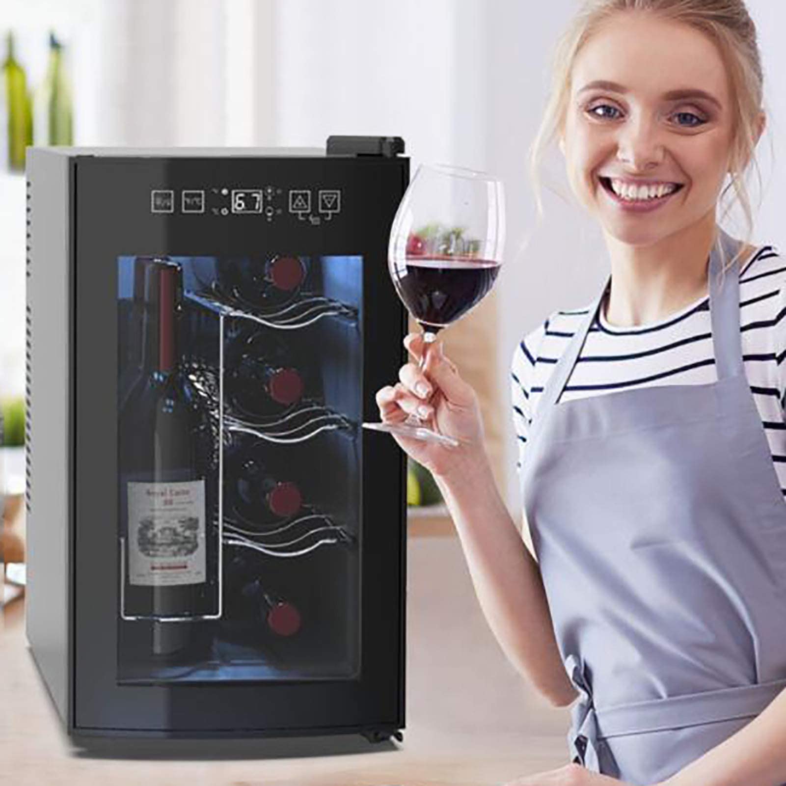 Bodega Independiente Refrigerador Refrigerador Encimera Refrigerador de Vino Compacto Armario de Control Inteligente