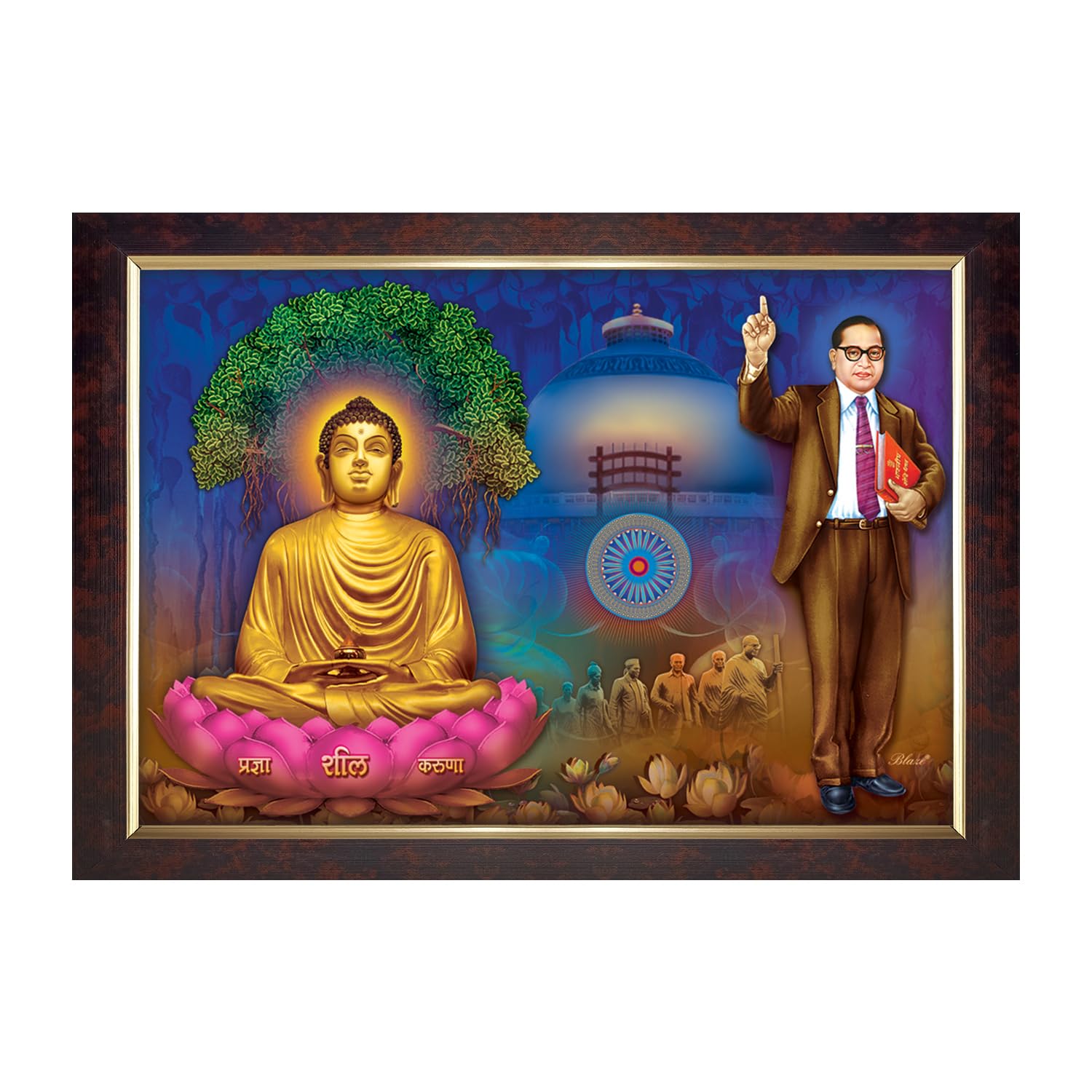 Buddha & Ambedkar Photo Frame - Elegant Wall Art -26